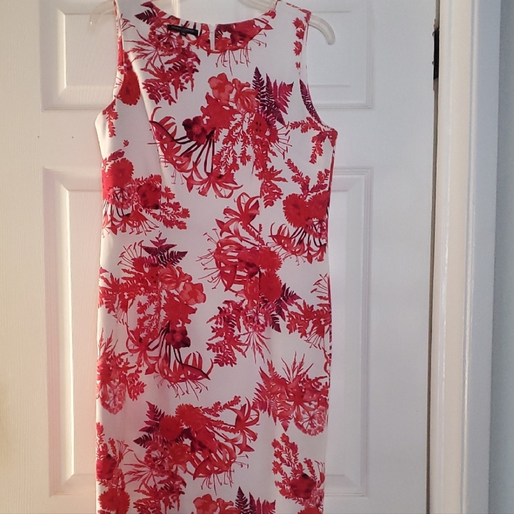 Mario Serrani Red and White Floral Dress